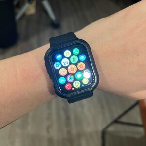 Apple Watch Series 5 44mm with Rugged Amor Black Protective case/band